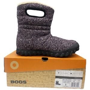 Bogs BMoc Purple Mid Woven Fur Lined Waterproof Winter Snow Boots Womens Size 8